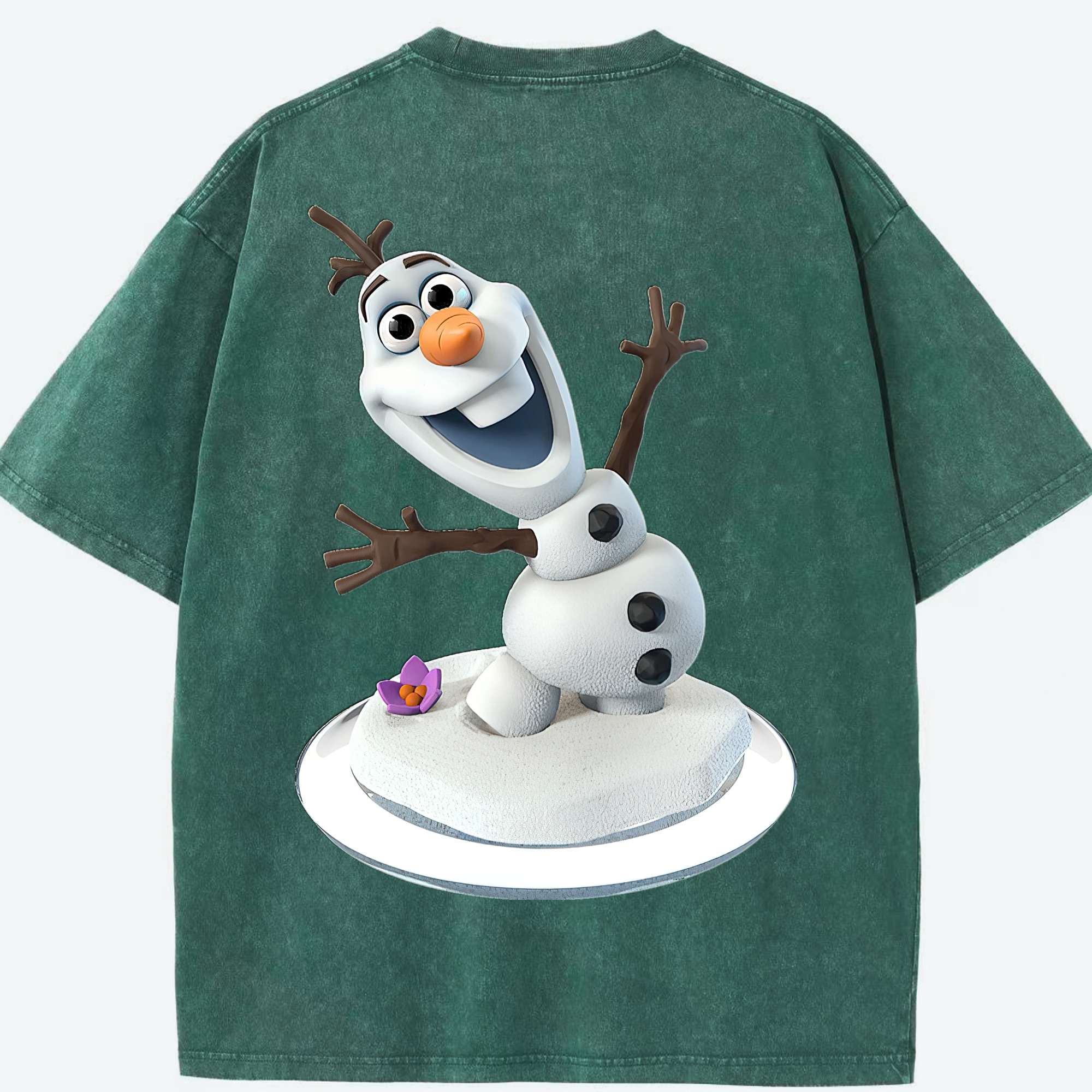 （画像用） アナと雪の女王 アンナ エルサ Frozen Anna Elsa 綿100% ヴィンテージ風 半袖Tシャツ（背面プリント）